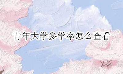 青年大学参学率怎么查看 怎么查看青年大学参学率