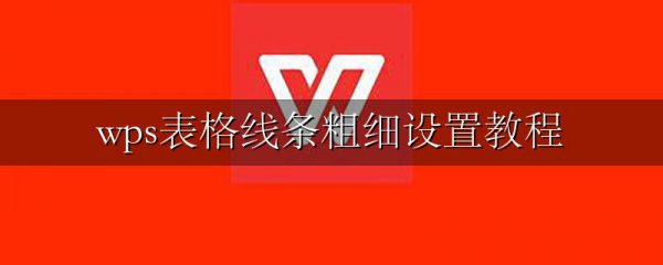 wps表格线条粗细设置教程