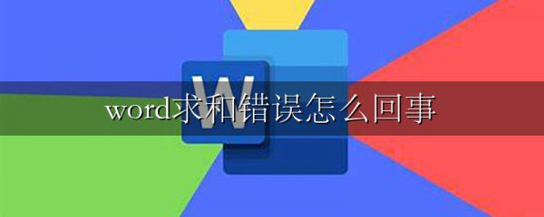 word求和错误怎么回事