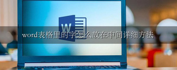 word表格里的字怎么放在中间详细方法