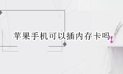苹果可以插内存卡么 苹果手机可以插内存卡吗
