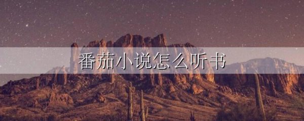 番茄小说怎么听书