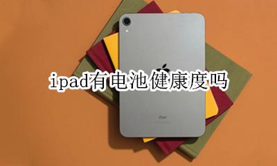 ipad有电池健康度吗 ipad有没有电池健康度