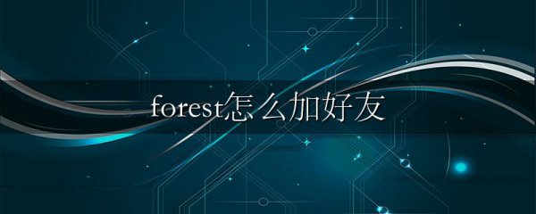 forest怎么加好友