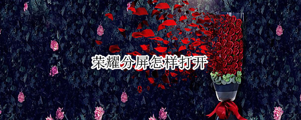 荣耀分屏怎样打开