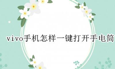 vivo手机怎样一键打开手电筒 vivo手机怎么直接打开手电筒
