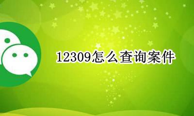 12309怎么查询案件 12309个人案件网上查询