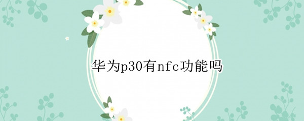 华为p30有nfc功能吗