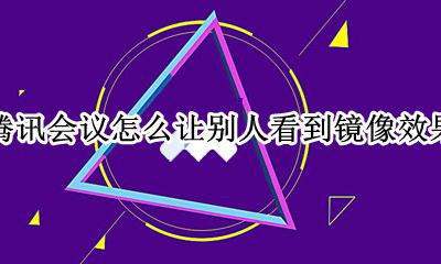 腾讯会议别人看自己是镜面 腾讯会议怎么让别人看到镜像效果