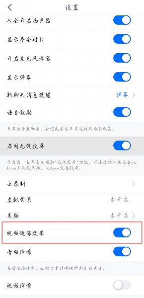 腾讯会议怎么让别人看到镜像效果
