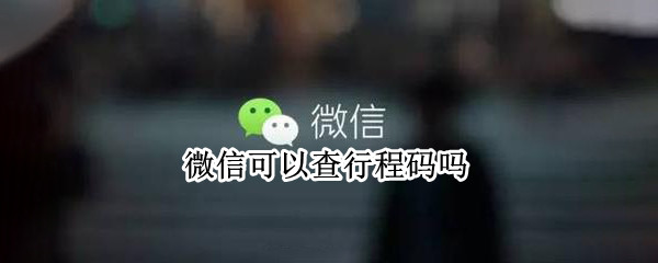 微信可以查行程码吗