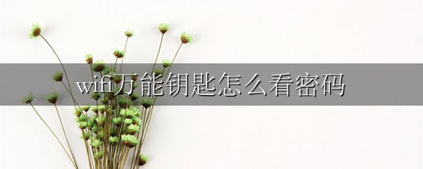 wifi万能钥匙怎么看密码