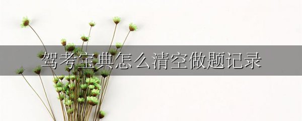 驾考宝典怎么清空做题记录