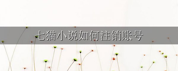 七猫小说如何注销账号