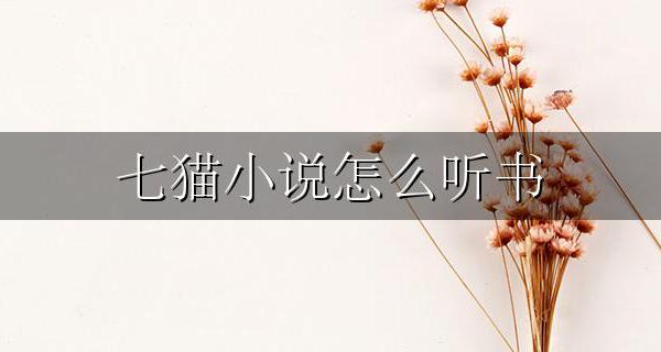 七猫小说怎么听书 七猫免费阅读小说怎样听书