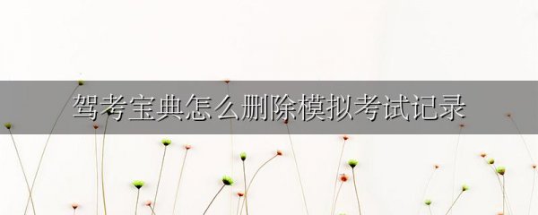 驾考宝典怎么删除模拟考试记录