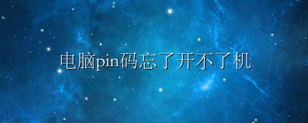 电脑pin码忘了开不了机