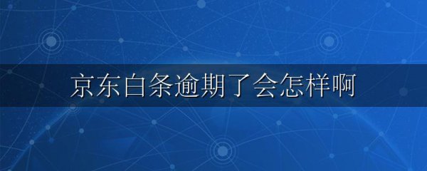 京东白条逾期了会怎样啊