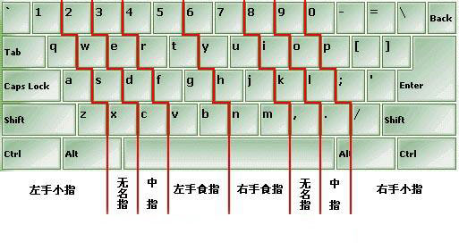 电脑键盘指法图图片(正确指法图)