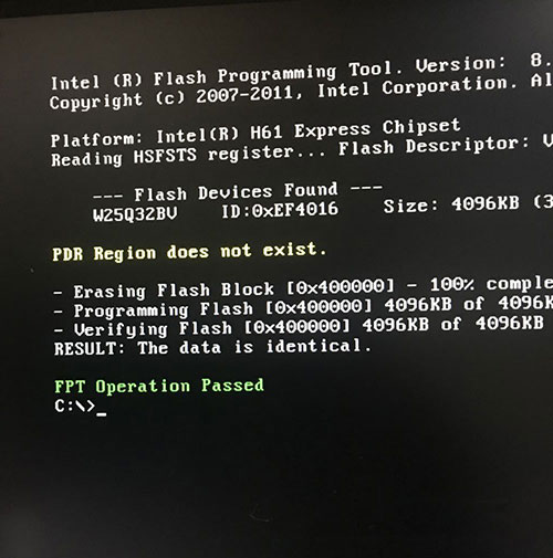 DOS系统下H61主板刷bios教程