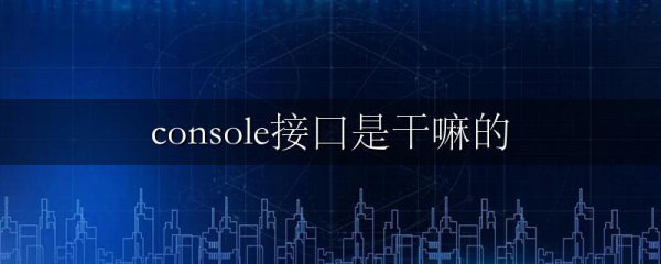 console接口是干嘛的