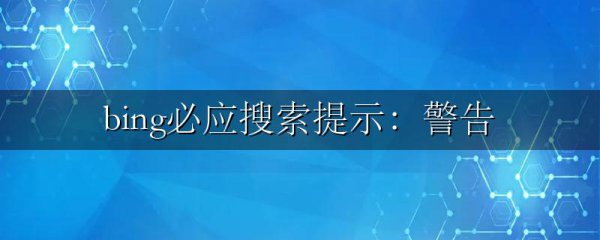 bing必应搜索提示:警告