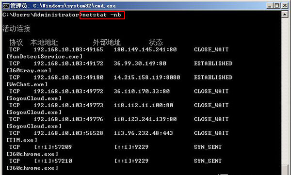 netstat命令参数用法详解