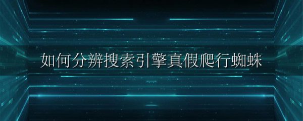 如何分辨搜索引擎真假爬行蜘蛛