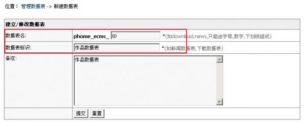 帝国cms自定义系统模型图文教程