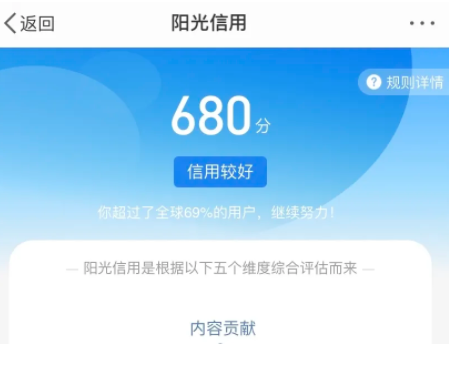 微博阳光信用在哪里?