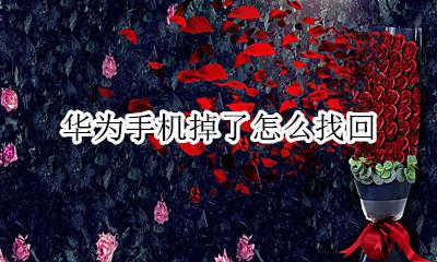 华为手机掉了怎么找回 华为手机掉了能找回吗