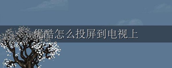 优酷怎么投屏到电视上