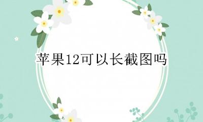 苹果12可以长截图吗 苹果12能不能截长图