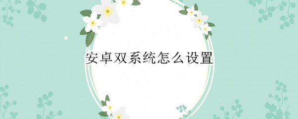 安卓双系统怎么设置