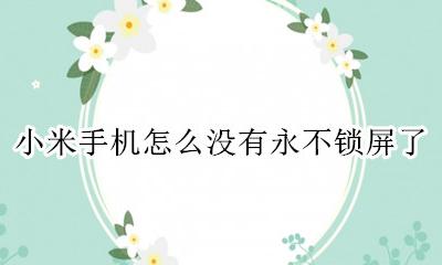 小米手机从不锁屏 小米手机怎么没有永不锁屏了