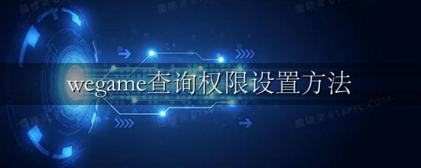 wegame查询权限设置方法