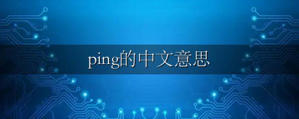 ping的中文意思