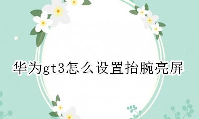 华为gt3怎么设置抬腕亮屏 华为gt3如何关闭抬腕亮屏