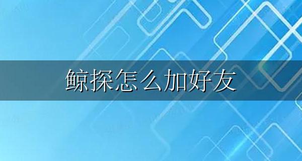 探探鲸怎么用 鲸探怎么加好友