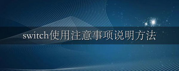 switch使用注意事项说明方法