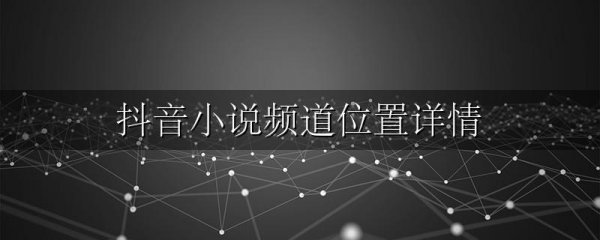 抖音小说频道位置详情