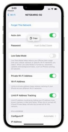 ios16WiFi密码查看方法