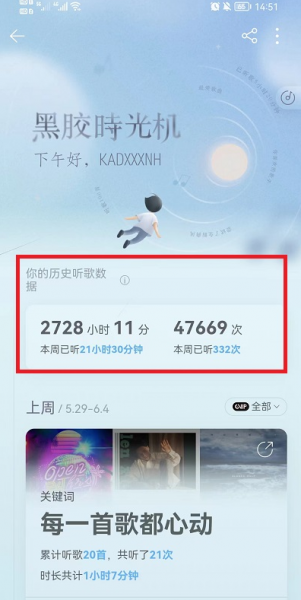 网易云音乐怎么看听歌时间