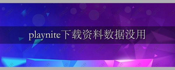 playnite下载资料数据没用