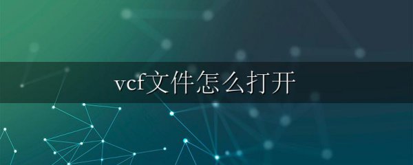 vcf文件怎么打开