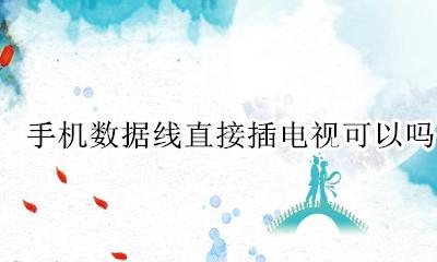电视插手机数据线怎么用 手机数据线直接插电视可以吗