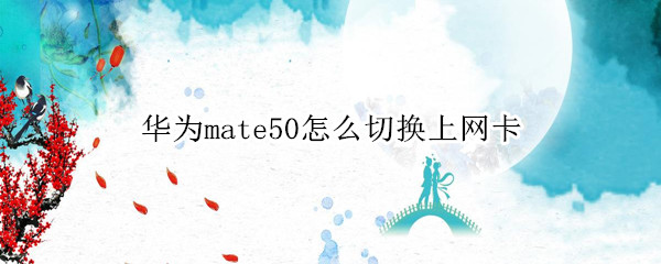 华为mate50怎么切换上网卡