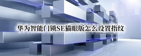 华为智能门锁SE猫眼版怎么设置指纹
