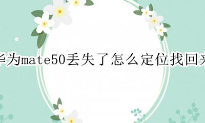 mate50丢了怎么定位找回 华为mate50丢失了怎么定位找回来