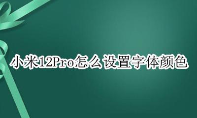 小米12如何设置字体颜色 小米12Pro怎么设置字体颜色
